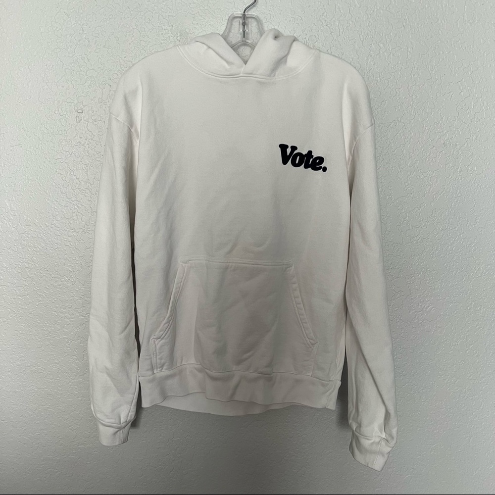 NWOT Talentless “Vote” Logo Hoodie Sweatshirt White Size Small Mens